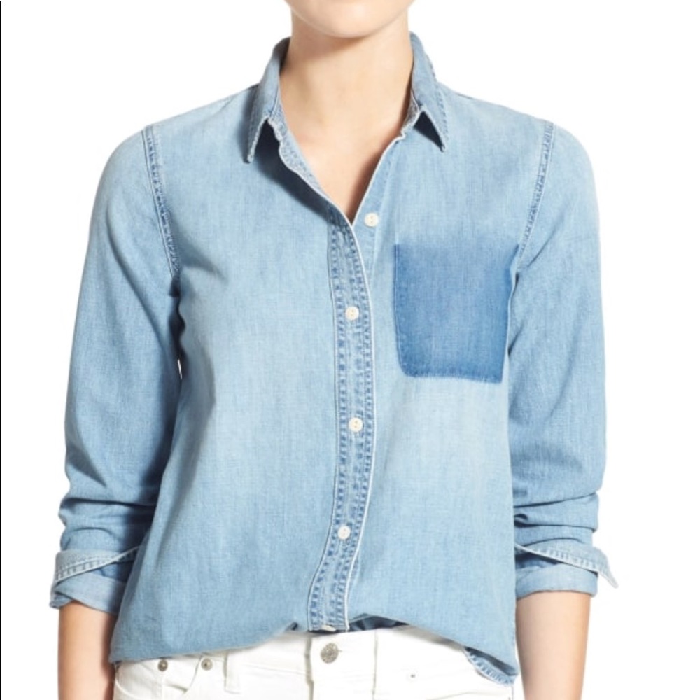Madewell Ex-Boyfriend denim shirt.
